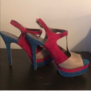 Jessica Simpson peep toe suede heels